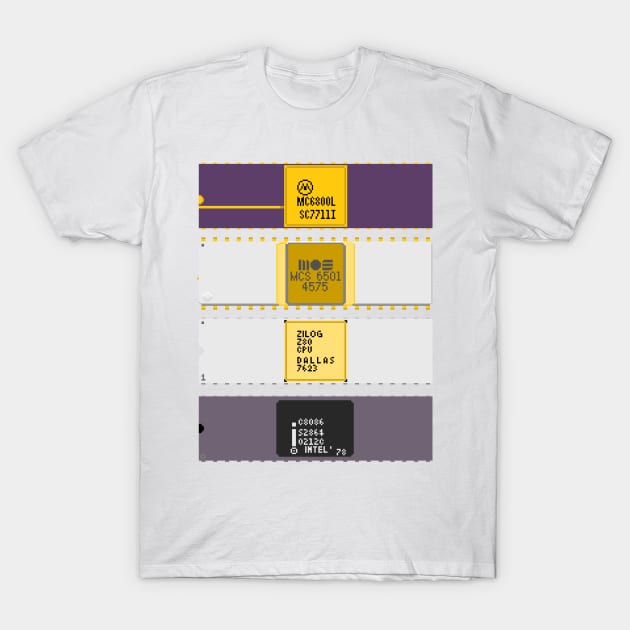 Pixel 8-bit Processors T-Shirt by Vampireslug